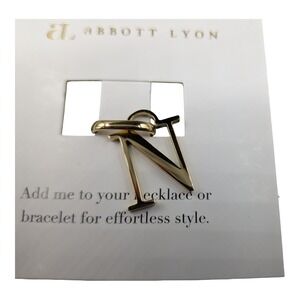 Abbott Lyon Letter N Initial Pendant Charm Yellow Gold Tone SA596